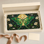 Green Luna Moth Stained Glass Vanity Plate