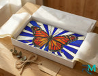 monarch butterfly vanity plate as gift — nature art stained glass license plate ready to give