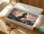 black unicorn vanity plate as gift — midnight black unicorn cherry blossom license plate ready to give