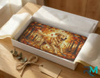 golden retriever vanity plate as gift — warm amber autumn retriever license plate ready to give