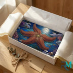 starfish moonlight vanity plate as gift — ocean blue silver starfish license plate ready to give