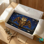 owl constellation vanity plate as gift — midnight owl moonlit branch stars license plate ready to give