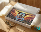 spirit shrine vanity plate as gift — blazing sunset electric spirit torii license plate ready to give