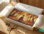 autumn fox spirit vanity plate as gift — warm red gold kitsune autumn license plate ready to give