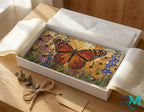monarch butterfly floral vanity plate as gift — wildflower meadow butterfly license plate ready to give