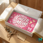 cheer mom vanity plate as gift — hot pink CHEER MOM license plate ready to give