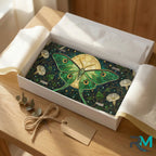 luna moth vanity plate as gift — emerald luna moth stained glass license plate ready to give