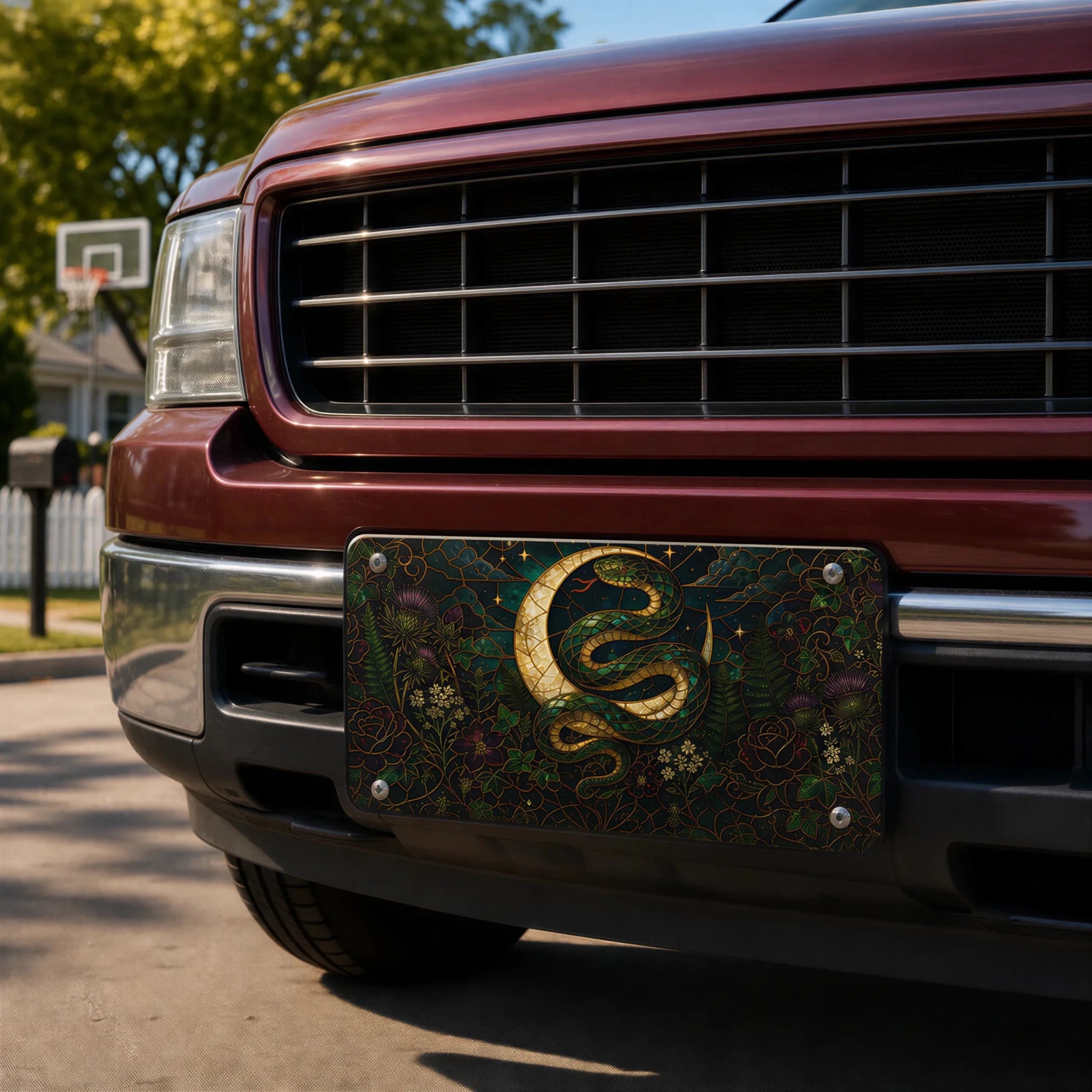 Gold Serpent Crescent Moon Botanical Vanity Plate - Road Muse