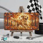 Golden Retriever Autumn Vanity Plate - Road Muse