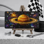 Golden Saturn Galaxy Space Vanity Plate - Road Muse