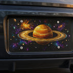 Golden Saturn Galaxy Space Vanity Plate - Road Muse