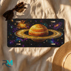 Golden Saturn Galaxy Space Vanity Plate - Road Muse