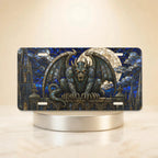 Gothic Gargoyle Stained Glass Vanity Plate - Road Muse