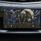 Gothic Gargoyle Stained Glass Vanity Plate - Road Muse