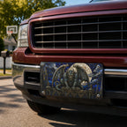 Gothic Gargoyle Stained Glass Vanity Plate - Road Muse
