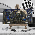 Gothic Gargoyle Stained Glass Vanity Plate - Road Muse