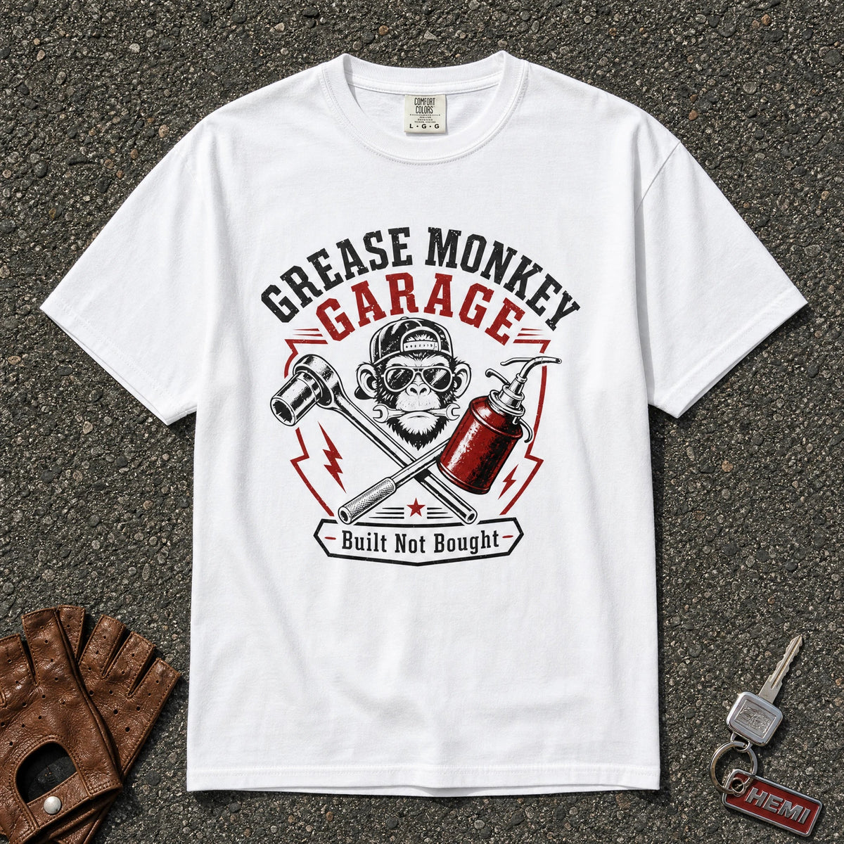 Grease Monkey Garage Mechanic Graphic Tee - Road Muse