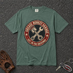 Grease Monkey Garage Piston Badge Tee - Road Muse