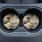 Great Wave Artwork Car Coasters Set - Road Muse