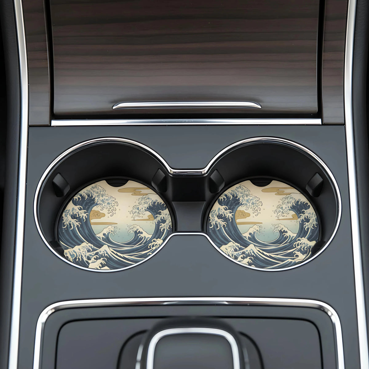 Great Wave Car Coasters Set - Road Muse