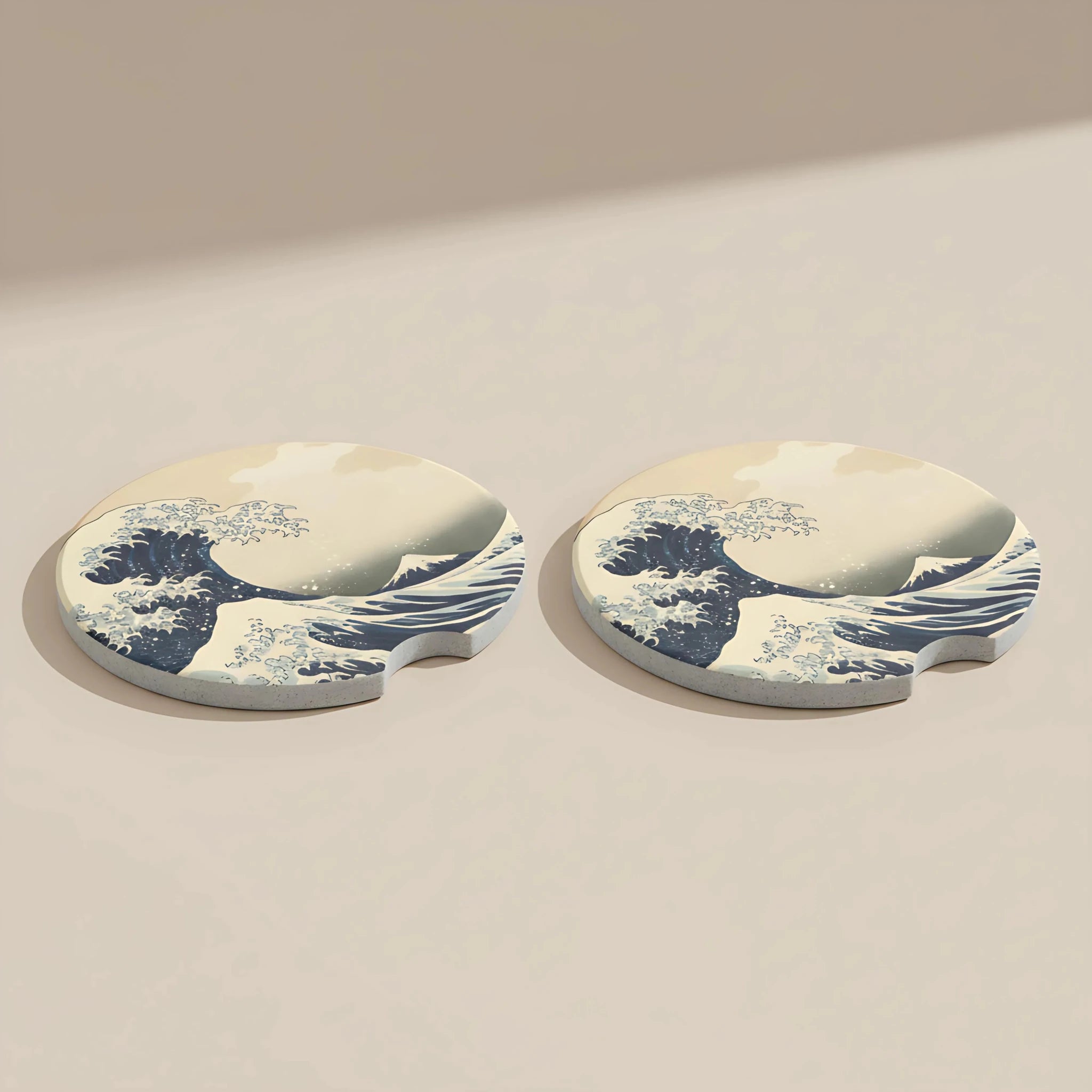 Great Wave off Kanagawa Car Coasters Set - Road Muse