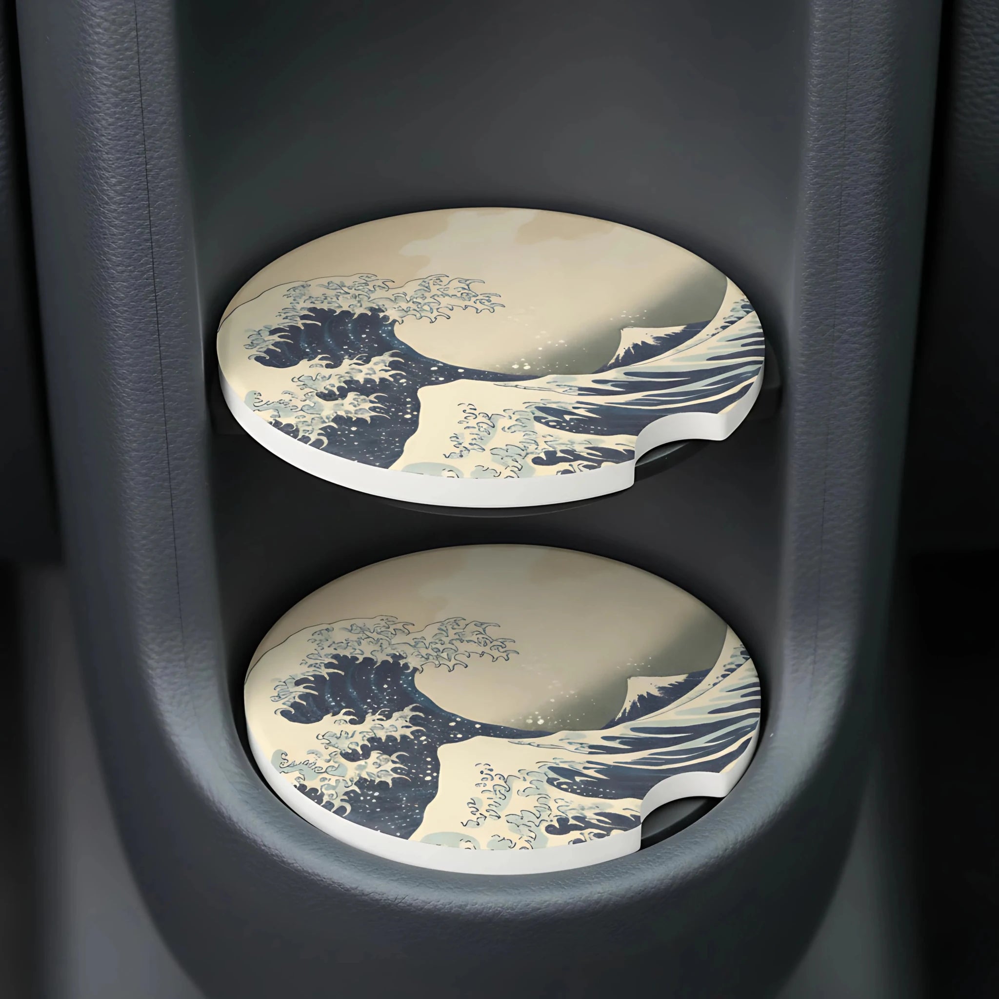 Great Wave off Kanagawa Car Coasters Set - Road Muse