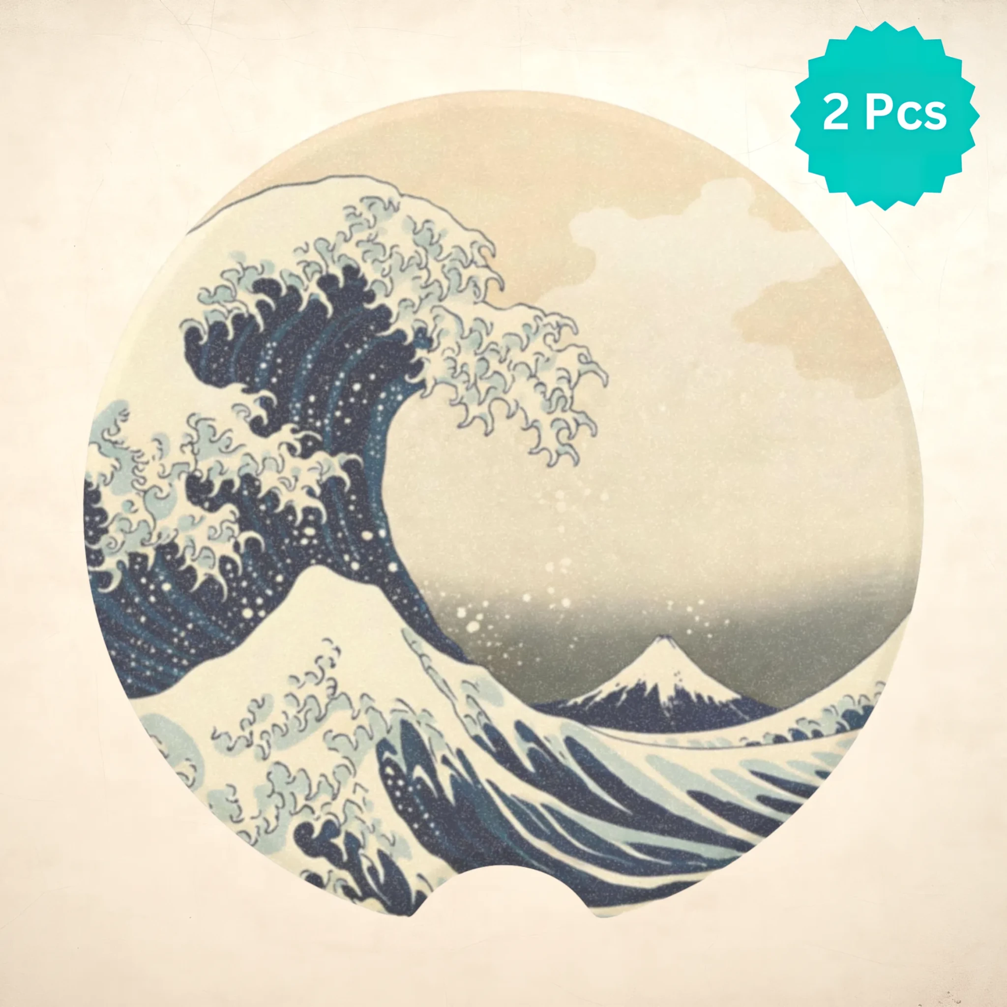 Great Wave off Kanagawa Car Coasters Set - Road Muse