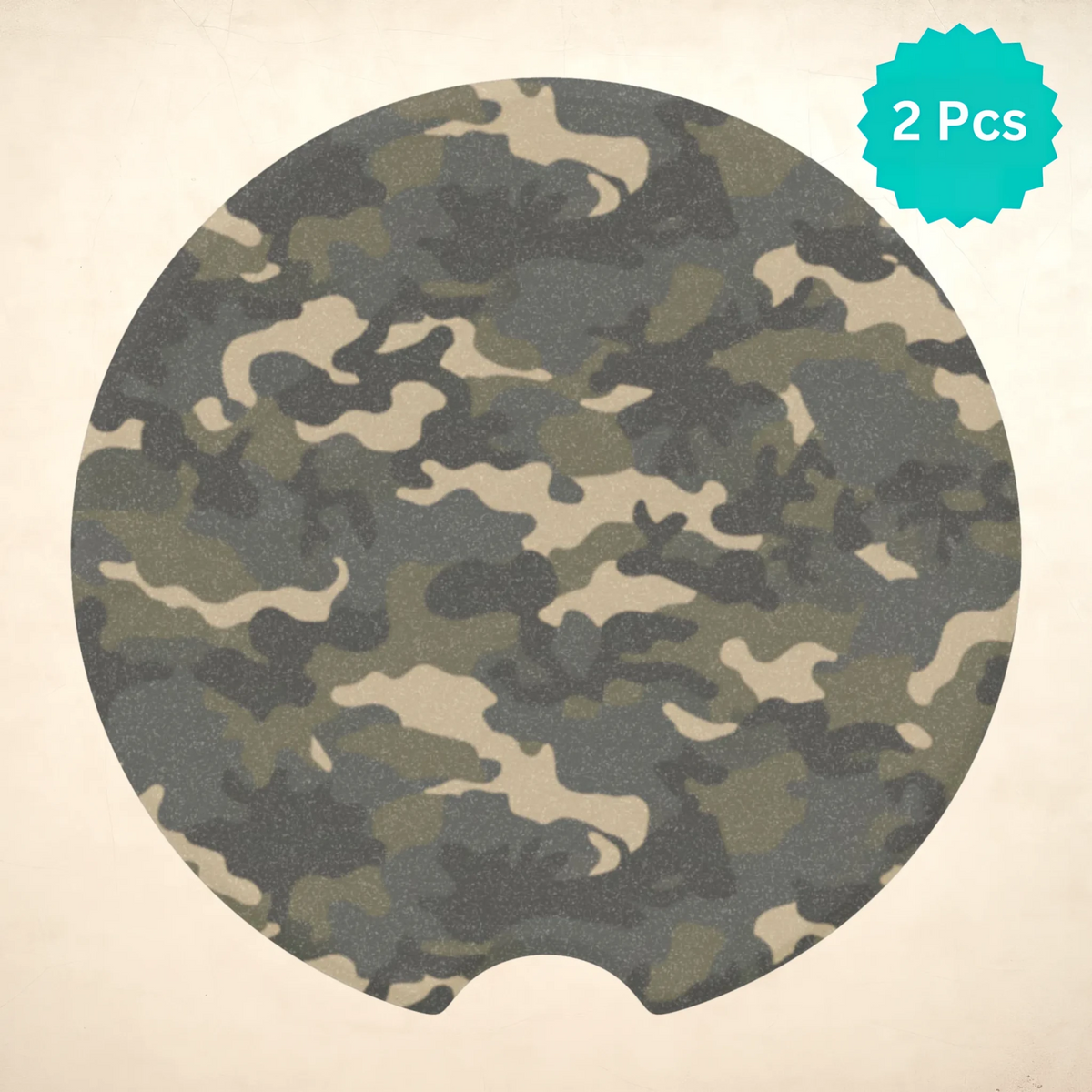 Green Camo Pattern Car Coasters Set - Road Muse
