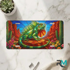 Green Iguana Desert Scene Vanity Plate - Road Muse