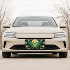 Green Luna Moth Stained Glass Vanity Plate - Road Muse