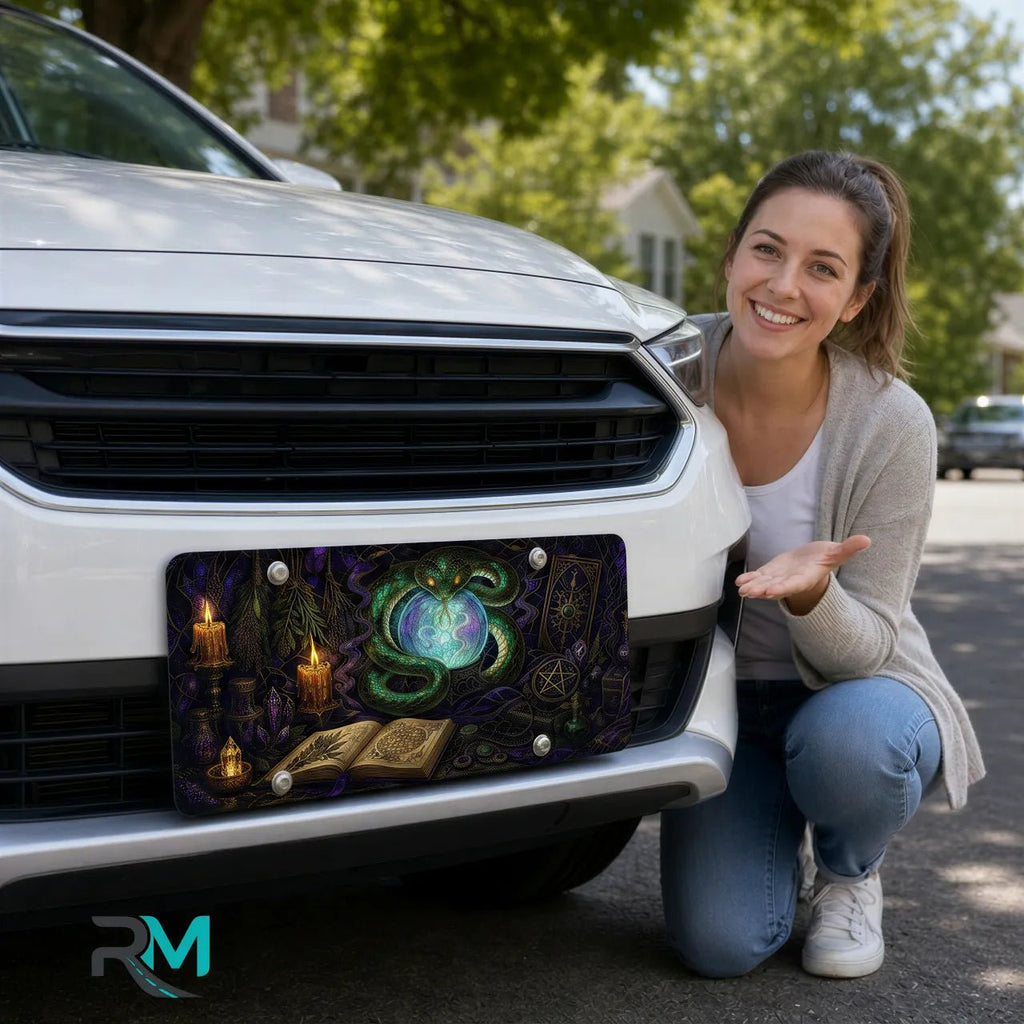 Green Serpent Crystal Ball Vanity Plate - Road Muse