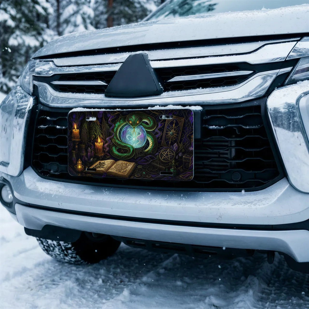 Green Serpent Crystal Ball Vanity Plate - Road Muse