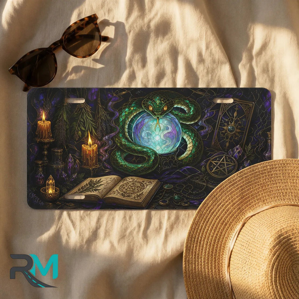 Green Serpent Crystal Ball Vanity Plate - Road Muse
