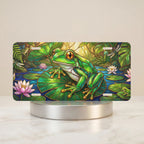 Green Tree Frog Lily Pad Vanity Plate - Road Muse