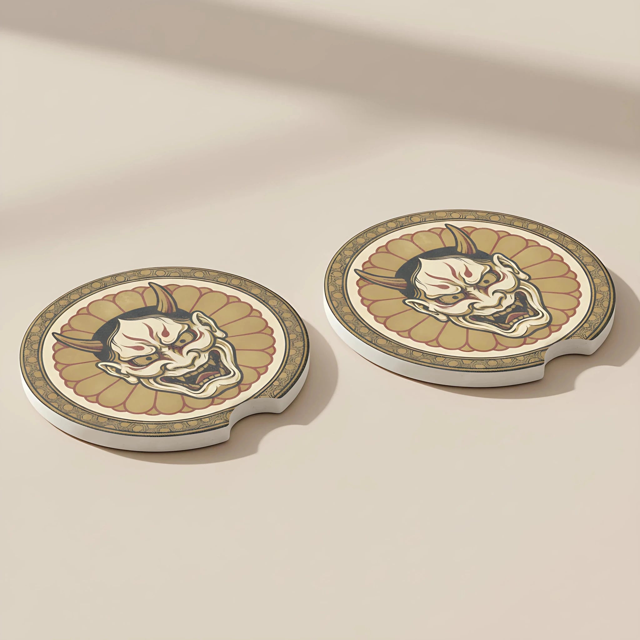 Hannya Mask Car Coasters Set - Road Muse