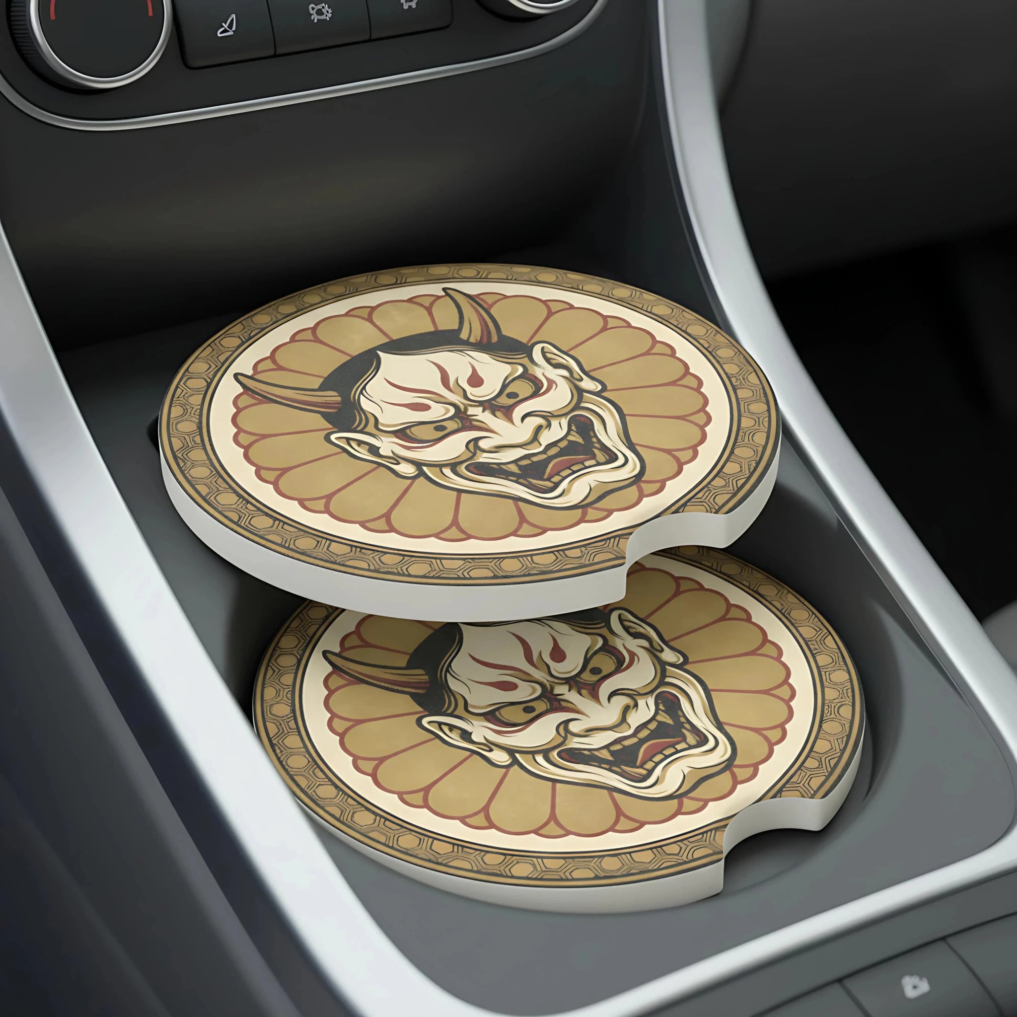 Hannya Mask Car Coasters Set - Road Muse