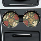 Hannya Mask Floral Car Coasters Set - Road Muse
