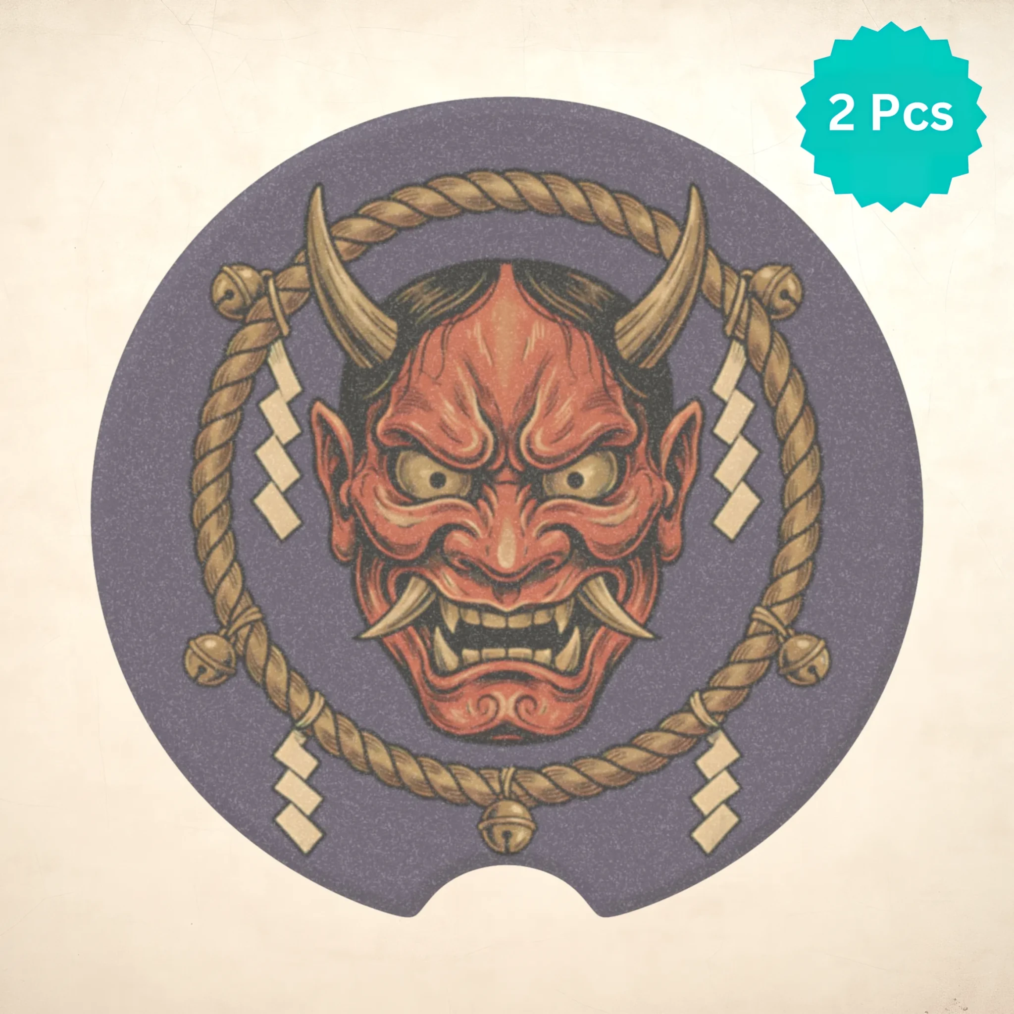 Hannya Mask Soapstone Car Coasters Set - Road Muse