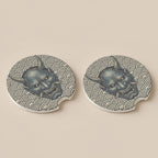 Hannya Mask Wave Car Coasters Set - Road Muse
