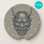 Hannya Mask Wave Car Coasters Set - Road Muse