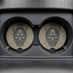 Hannya Mask Wave Car Coasters Set - Road Muse