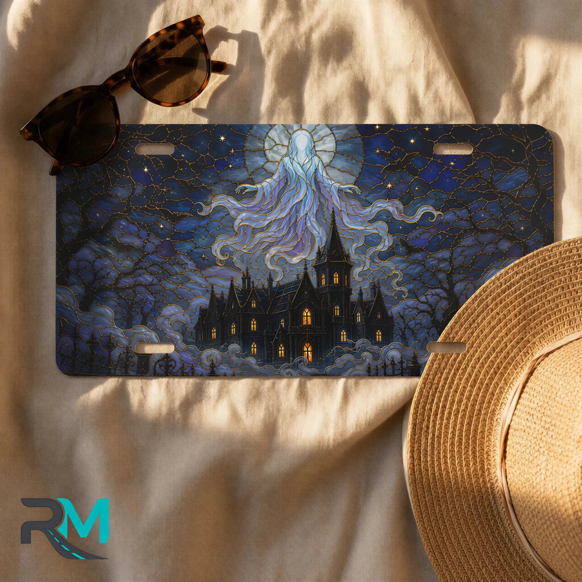 Haunted Manor Ghostly Spirit Vanity Plate - Road Muse