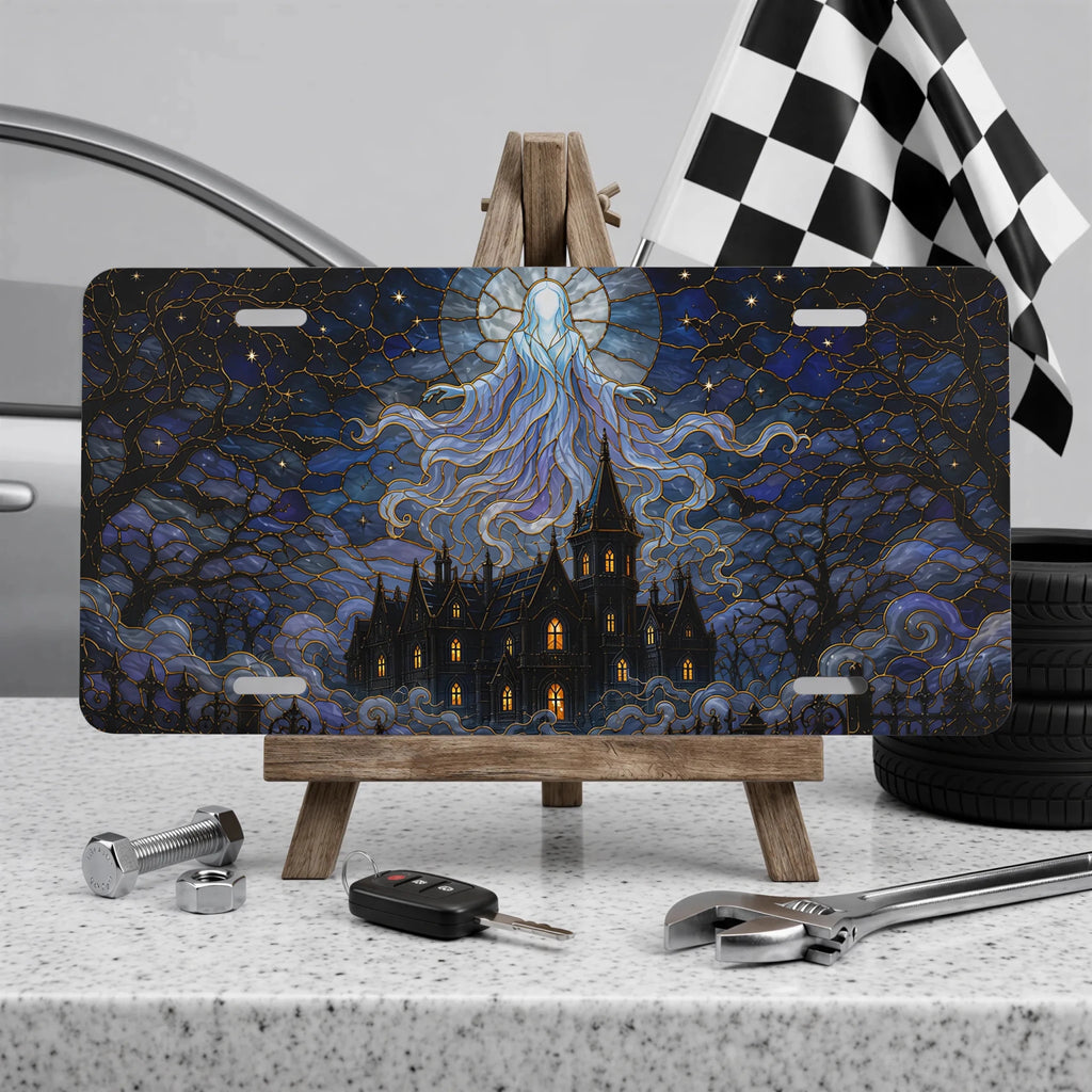 Haunted Manor Ghostly Spirit Vanity Plate - Road Muse