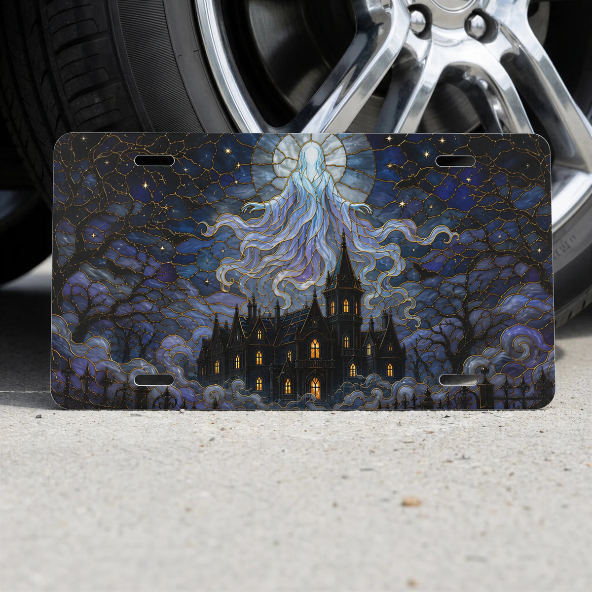 Haunted Manor Ghostly Spirit Vanity Plate - Road Muse