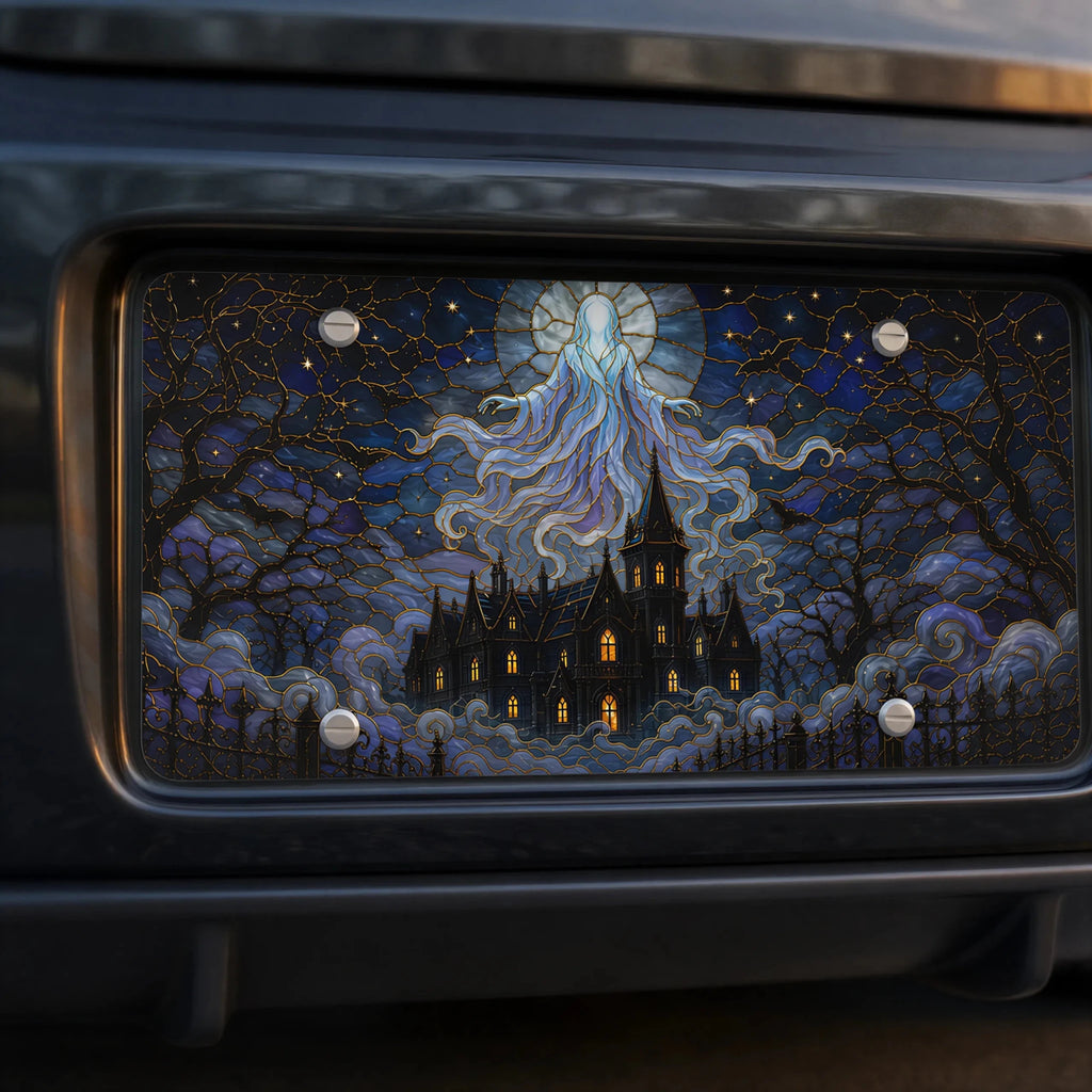 Haunted Manor Ghostly Spirit Vanity Plate - Road Muse