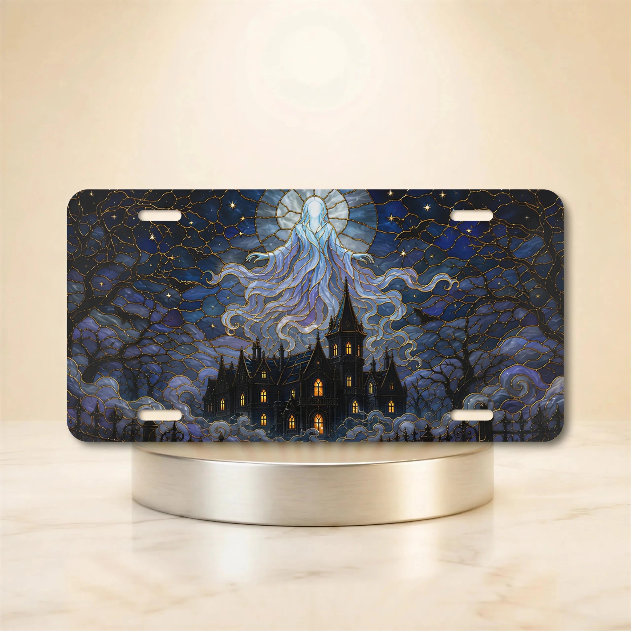 Haunted Manor Ghostly Spirit Vanity Plate - Road Muse
