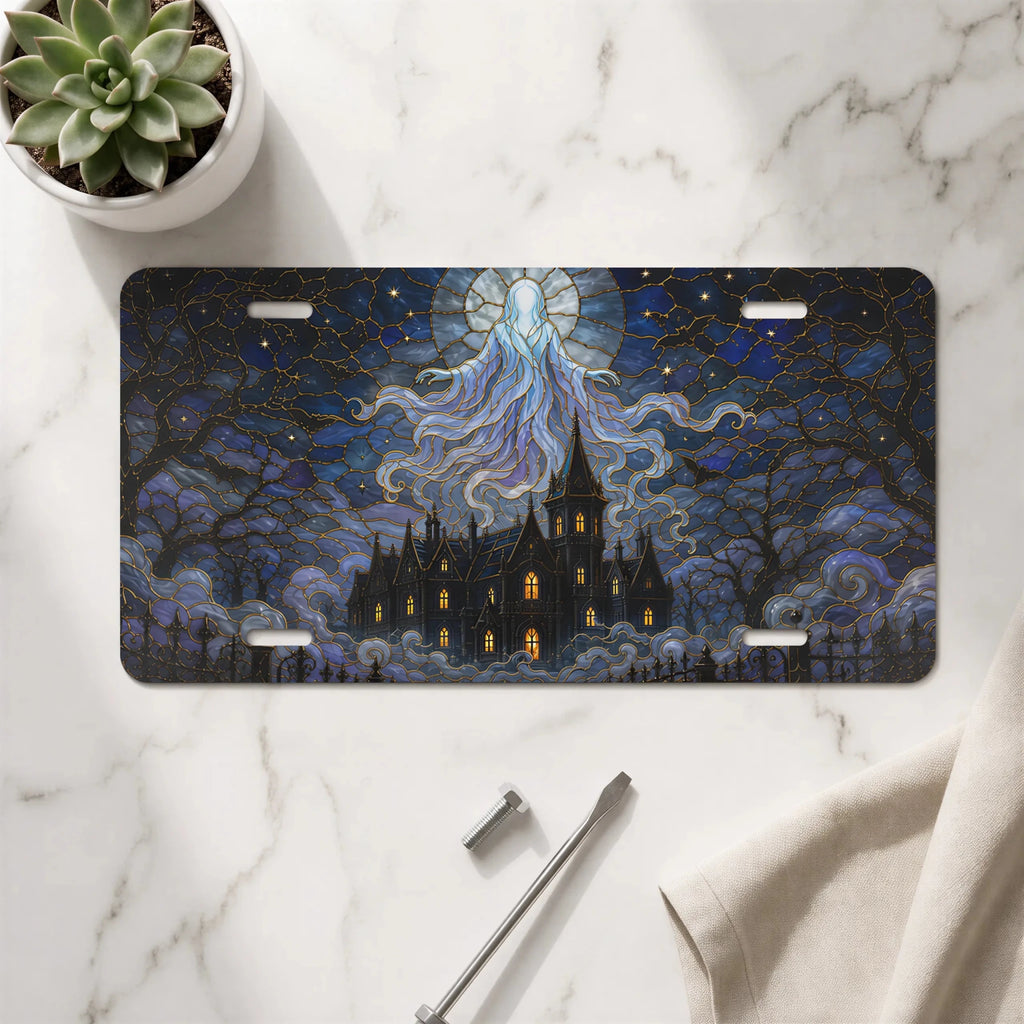 Haunted Manor Ghostly Spirit Vanity Plate - Road Muse