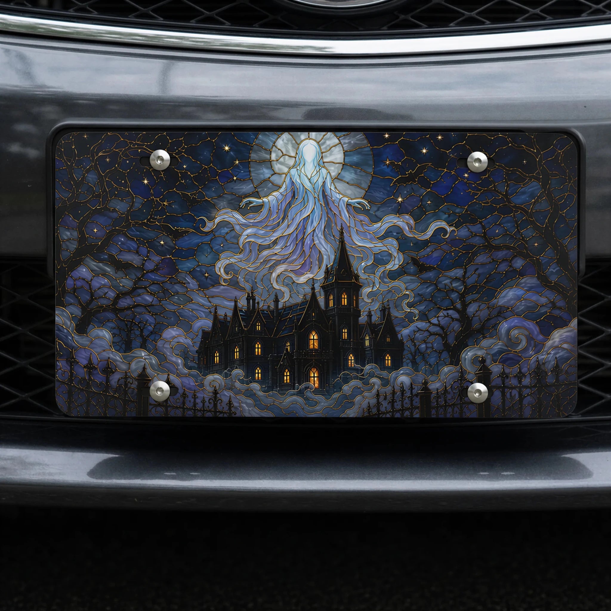 Haunted Manor Ghostly Spirit Vanity Plate - Road Muse