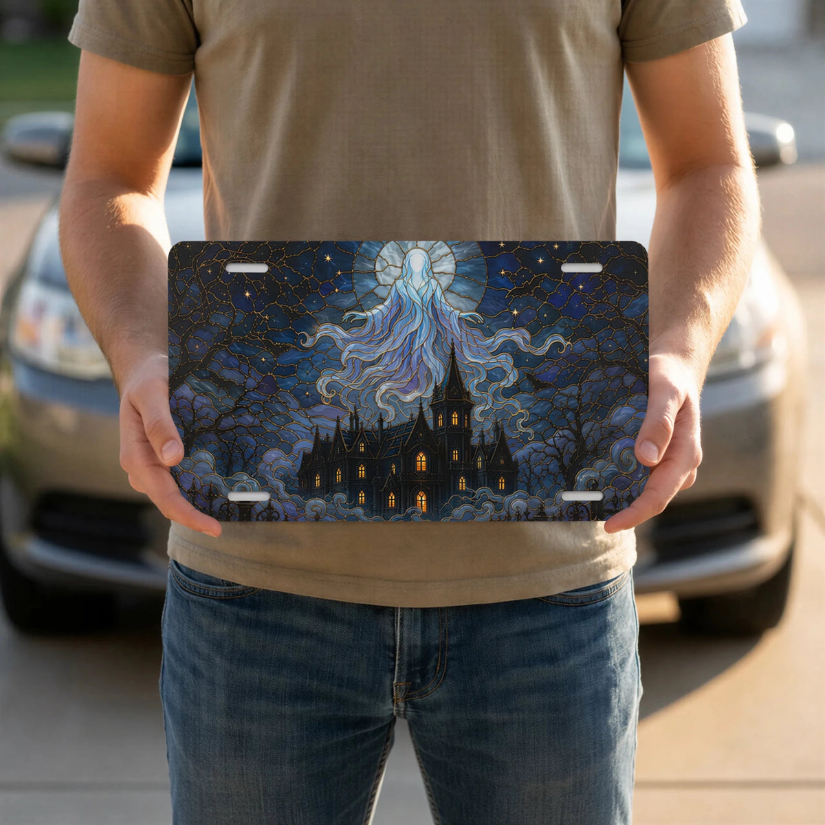Haunted Manor Ghostly Spirit Vanity Plate - Road Muse