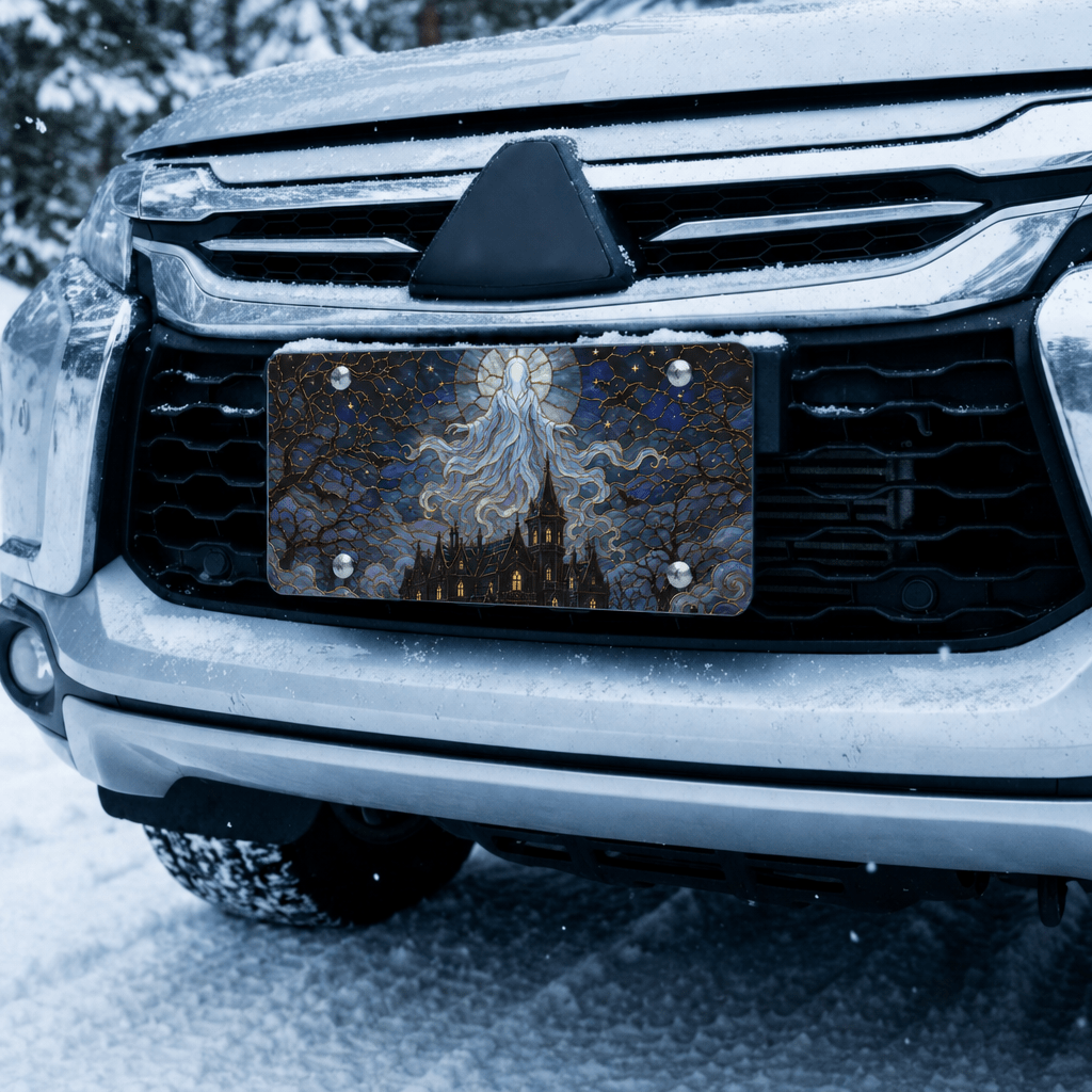 Haunted Manor Ghostly Spirit Vanity Plate - Road Muse